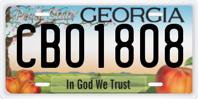 GA license plate CBO1808