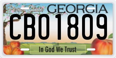 GA license plate CBO1809