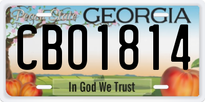 GA license plate CBO1814