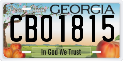 GA license plate CBO1815