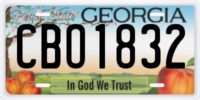GA license plate CBO1832