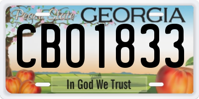 GA license plate CBO1833