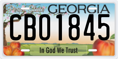 GA license plate CBO1845