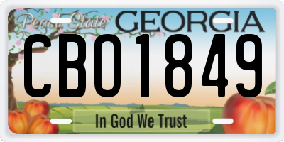 GA license plate CBO1849