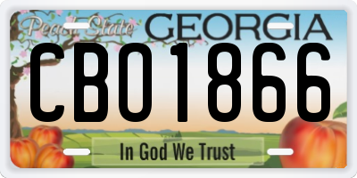GA license plate CBO1866