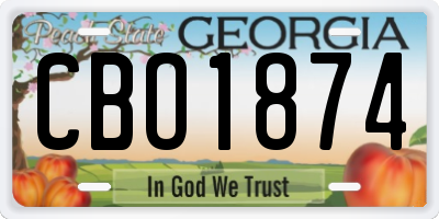 GA license plate CBO1874