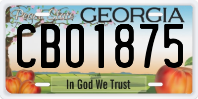 GA license plate CBO1875