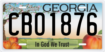 GA license plate CBO1876