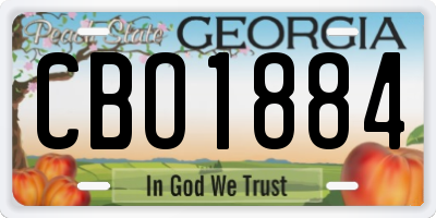 GA license plate CBO1884