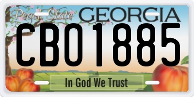 GA license plate CBO1885