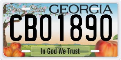 GA license plate CBO1890