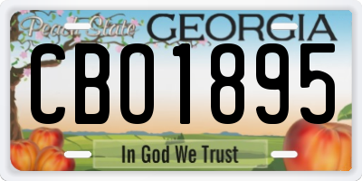GA license plate CBO1895