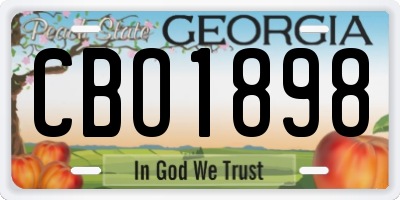GA license plate CBO1898
