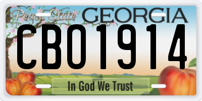 GA license plate CBO1914