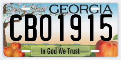 GA license plate CBO1915
