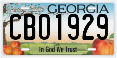 GA license plate CBO1929