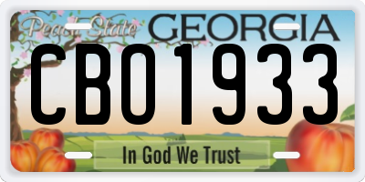 GA license plate CBO1933