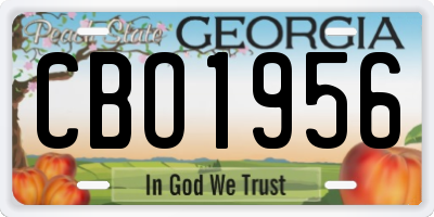 GA license plate CBO1956