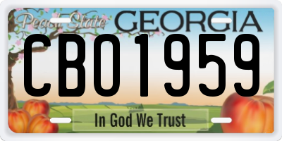 GA license plate CBO1959