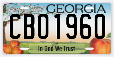 GA license plate CBO1960