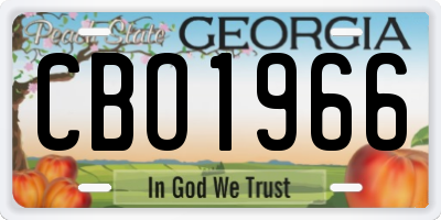 GA license plate CBO1966