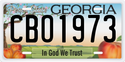 GA license plate CBO1973