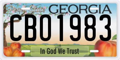 GA license plate CBO1983