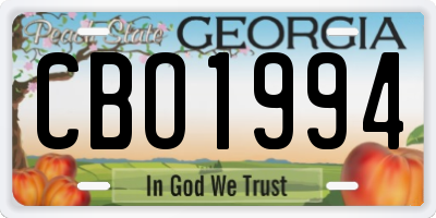 GA license plate CBO1994