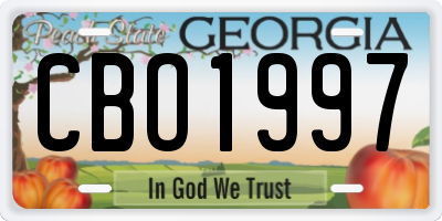GA license plate CBO1997