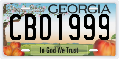 GA license plate CBO1999