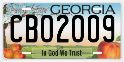 GA license plate CBO2009