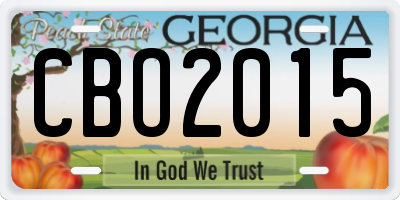 GA license plate CBO2015
