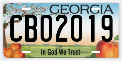 GA license plate CBO2019
