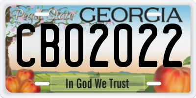 GA license plate CBO2022