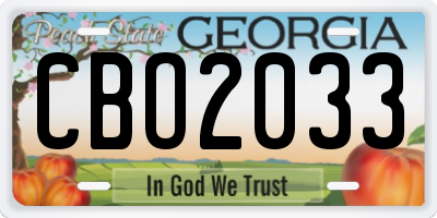 GA license plate CBO2033