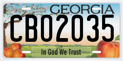 GA license plate CBO2035