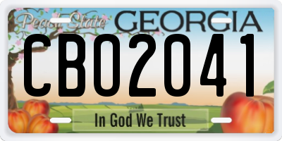 GA license plate CBO2041