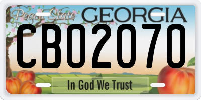 GA license plate CBO2070