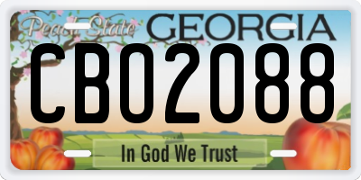 GA license plate CBO2088