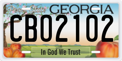 GA license plate CBO2102