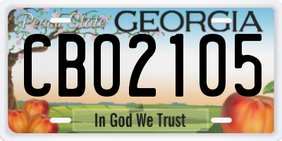 GA license plate CBO2105