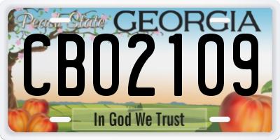 GA license plate CBO2109