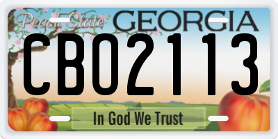 GA license plate CBO2113