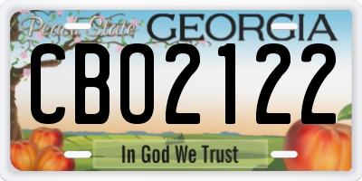 GA license plate CBO2122