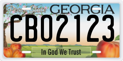 GA license plate CBO2123