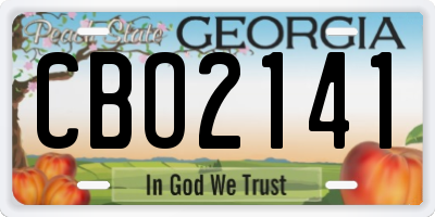 GA license plate CBO2141