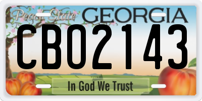 GA license plate CBO2143