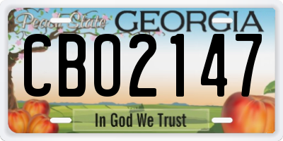 GA license plate CBO2147