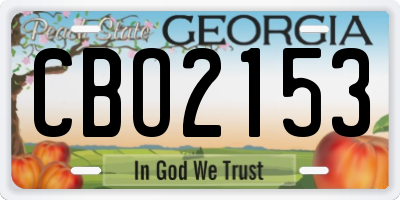 GA license plate CBO2153