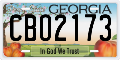 GA license plate CBO2173